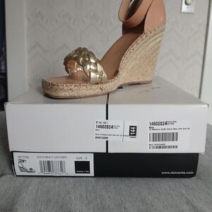 Dolce Vita Gold Multi Leather Wedges